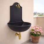 Fontana a muro Marbella con rubinetto 303/L e sifone - immagine 2