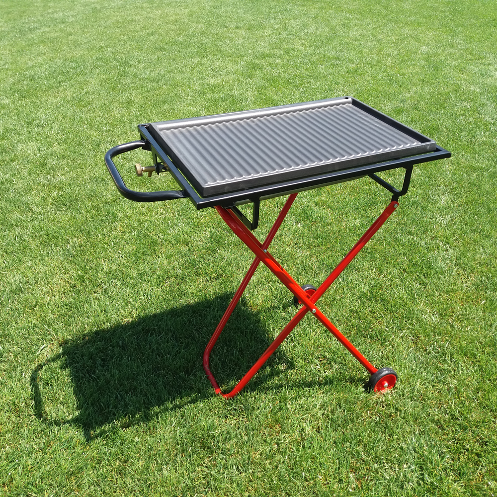 Barbecue a gas pieghevole con piastra in ghisa
