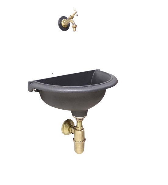 Fontana a muro mod. Taormina con rubinetto cod. 303/B + sifone