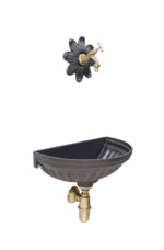 Fontana a muro Versilia rosone fiore rubinetto 303B e sifone