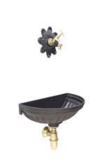 Fontana a muro Versilia rosone fiore rubinetto 303L e sifone