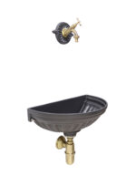 Fontana a muro Versilia rosone liberty rubinetto 303B e sifone