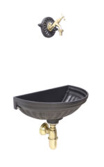 Fontana a muro Versilia rosone liberty rubinetto 303L e sifone