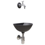 Fontana a muro mod. 600 con rubinetto cod. 195/C e sifone