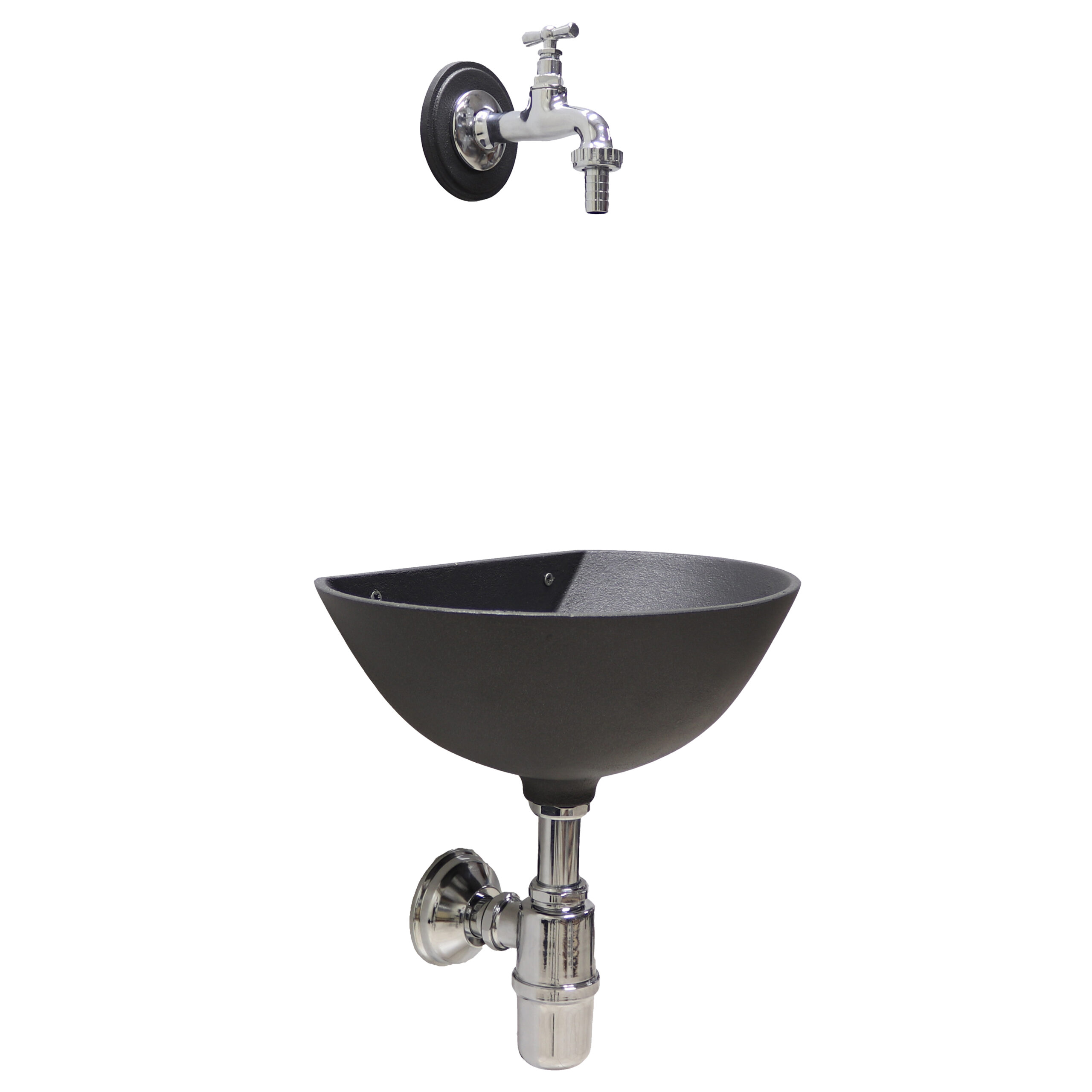 Fontana a muro mod. 600 con rubinetto cod. 195/C e sifone