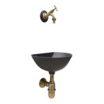 Fontana a muro mod. 600 con rubinetto cod. 303/B e sifone