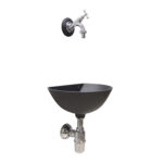 Fontana a muro mod. 600 con rubinetto cod. 303/C e sifone