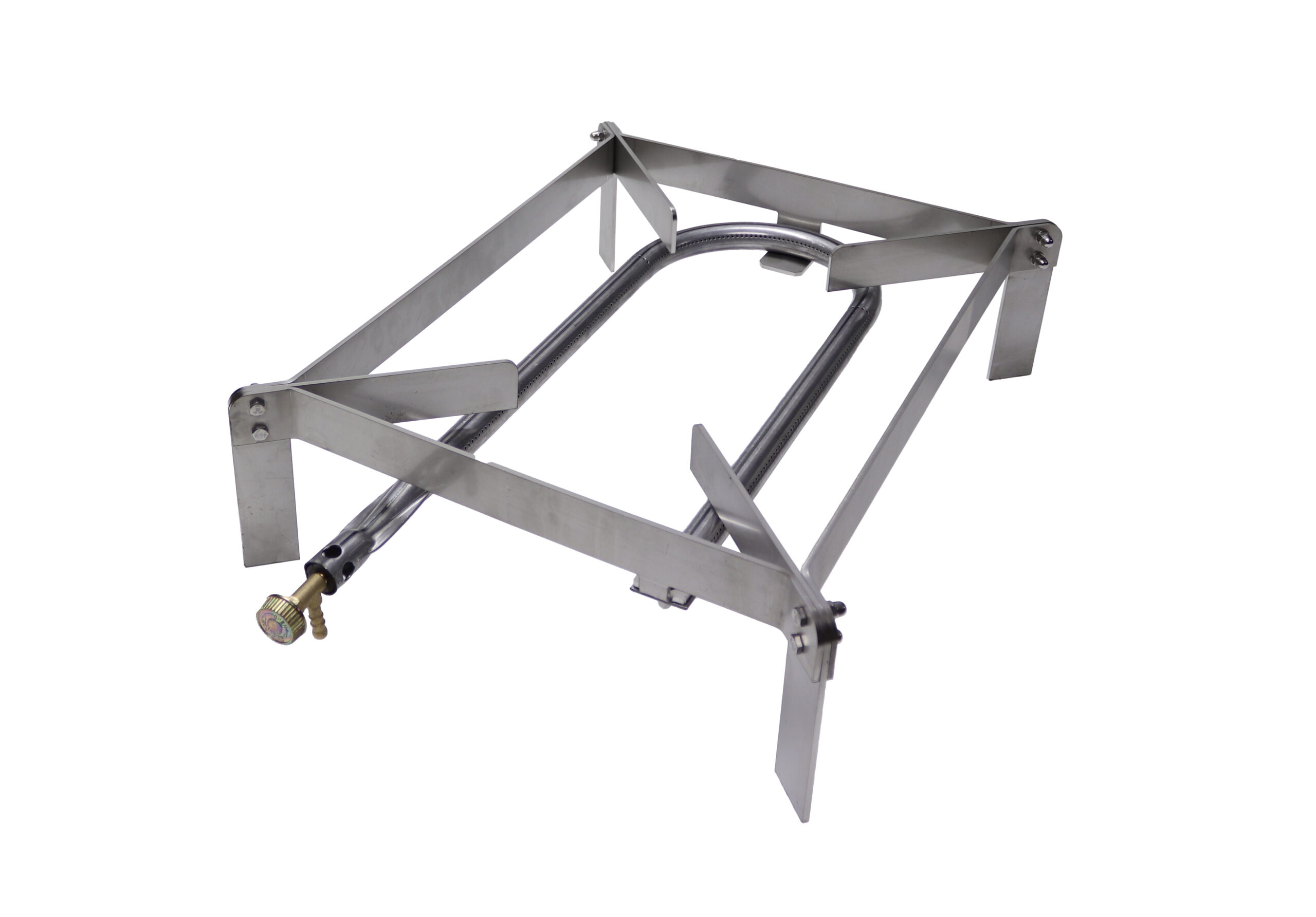 Fornello acciaio inox con bruciatore a gas per bistecchiera in ghisa e pietra lavica