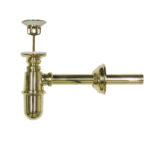 Sifone in ottone lucido con piletta