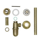 Sifone in ottone brunito con piletta - immagine 8