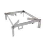 Fornello acciaio inox con bruciatore a gas e pietra lavica cm 60x40 barbecue - immagine 2