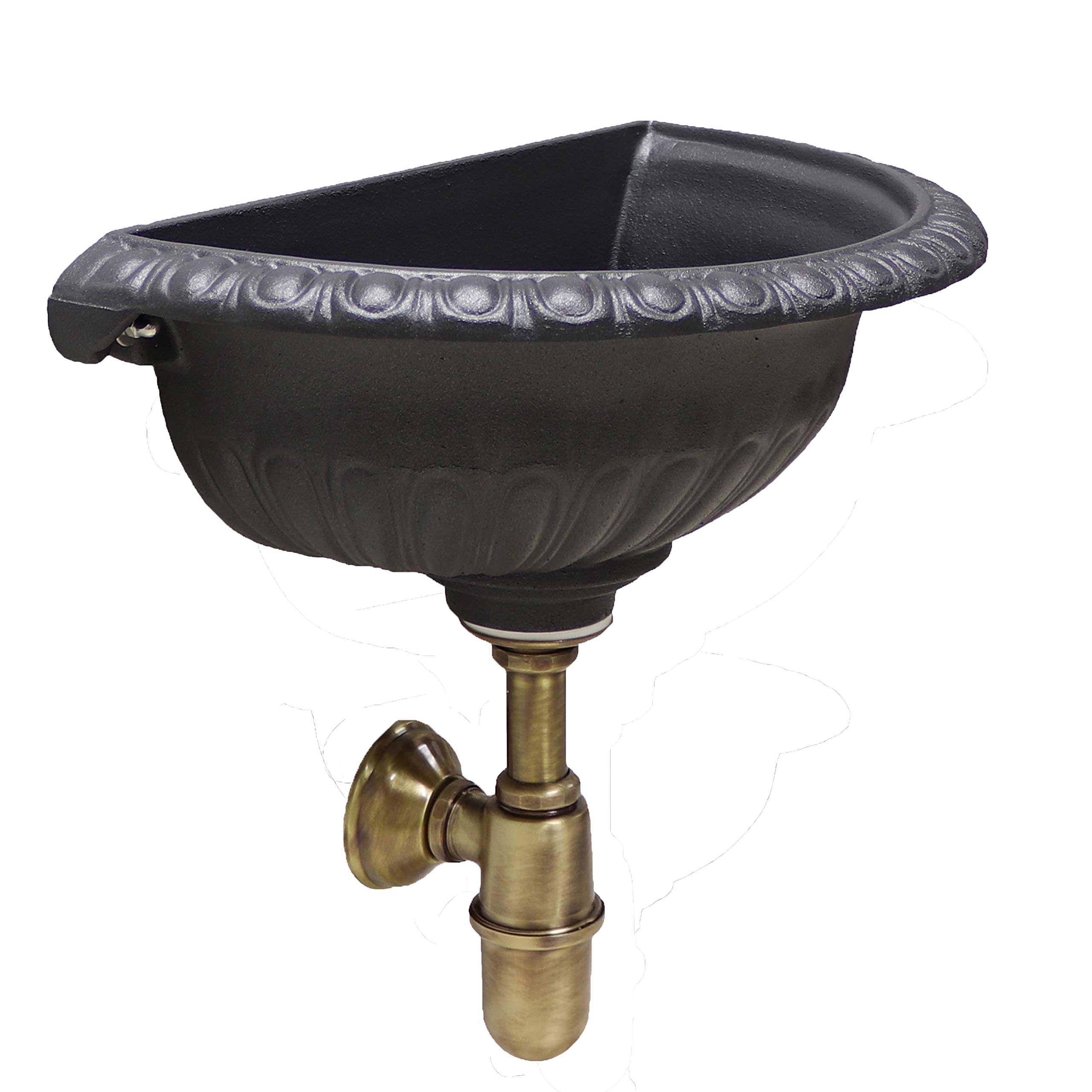 Vasca Liberty + sifone in ottone brunito