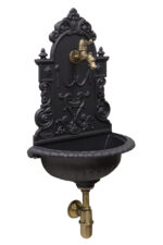 Fontana a muro Granada con rubinetto 147/C e sifone brunito