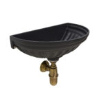 Vasca a muro Versilia con sifone in ottone brunito