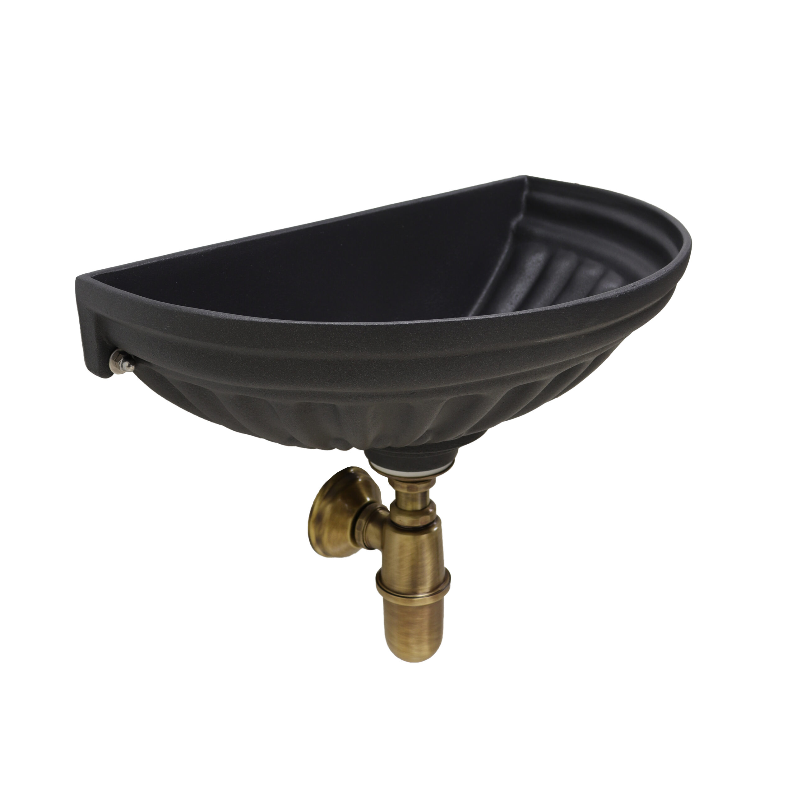 Vasca a muro Versilia con sifone in ottone brunito