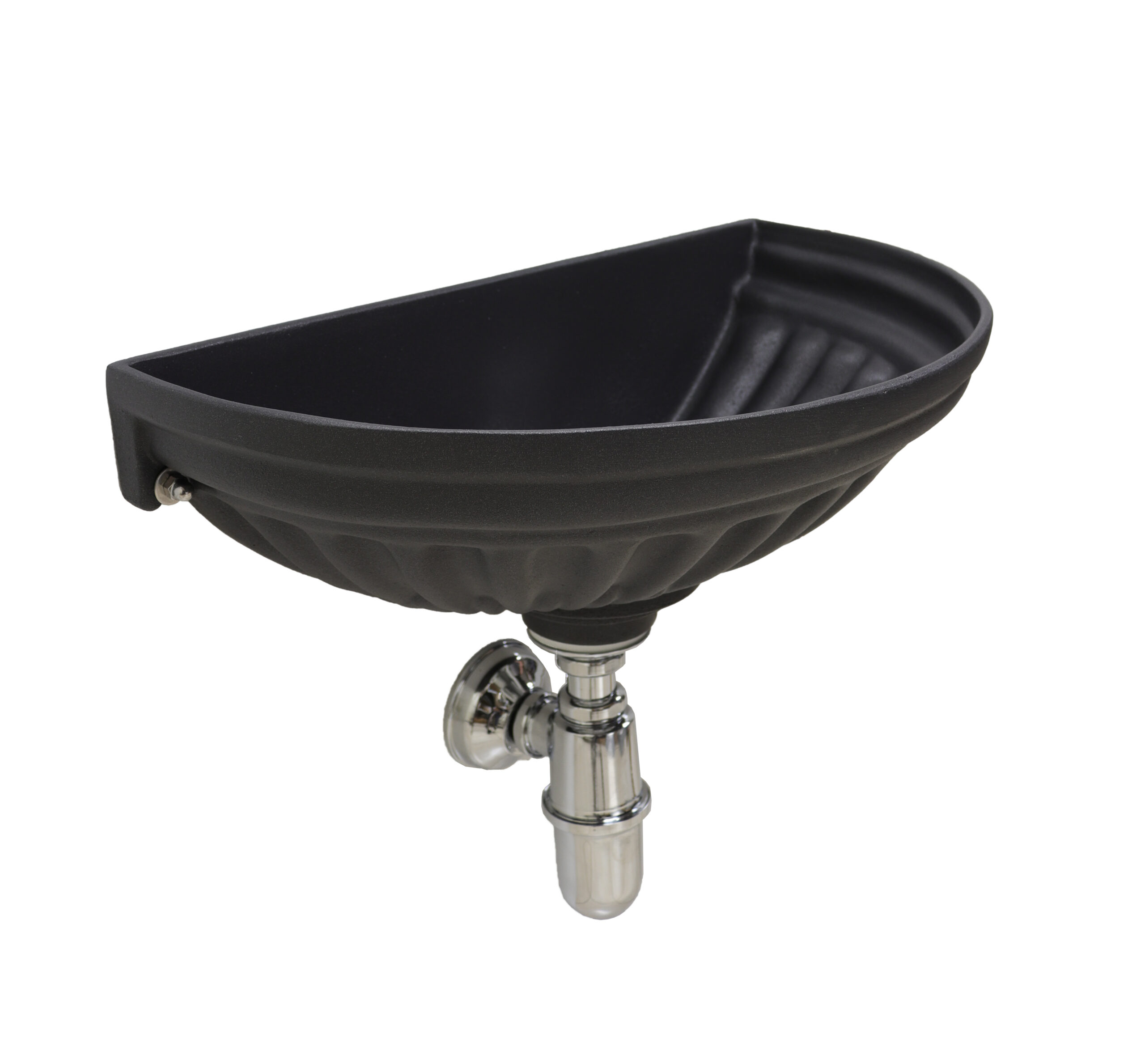 Vasca a muro Versilia con sifone in ottone cromato