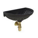 Vasca a muro Versilia con sifone in ottone lucido