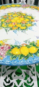 Piano in pietra lavica dipinto a mano Ø120 - immagine 2