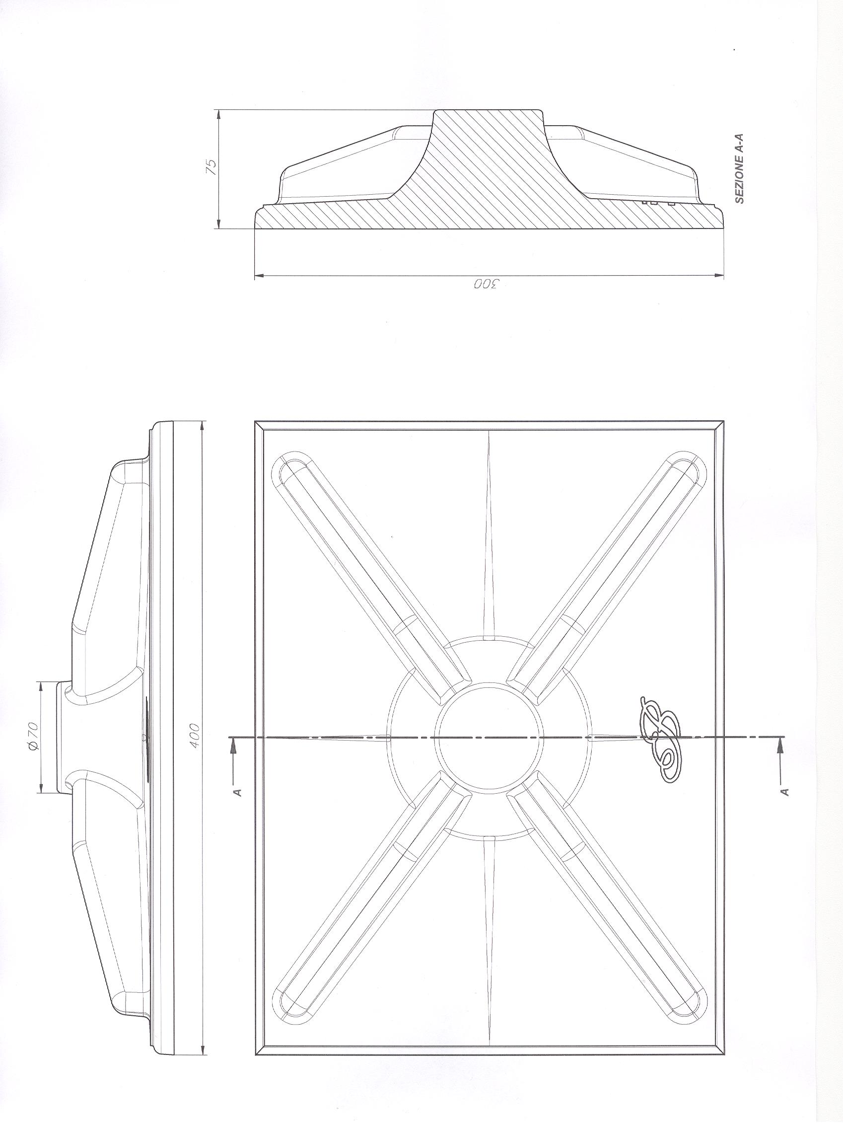 Piastra antisismica in ghisa per tiranti modello FB05
