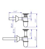 Fontana a muro Malta con rubinetto 303/L e sifone - immagine 4