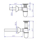 Fontana a muro 600 con rubinetto 303/B sifone e rosone Margherita - immagine 3