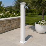 Fontana a colonna mod. Olimpia bianco RAL9010 con rubinetto cod.303/C